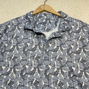 Bermuda Sands Polo Men L Blue Tropical Leaf  Mission Inn Golf Shirt Short Slv